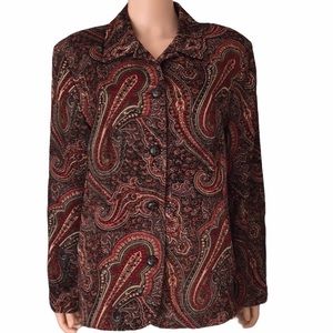 Coldwater Creek Paisley Jacket Size XL